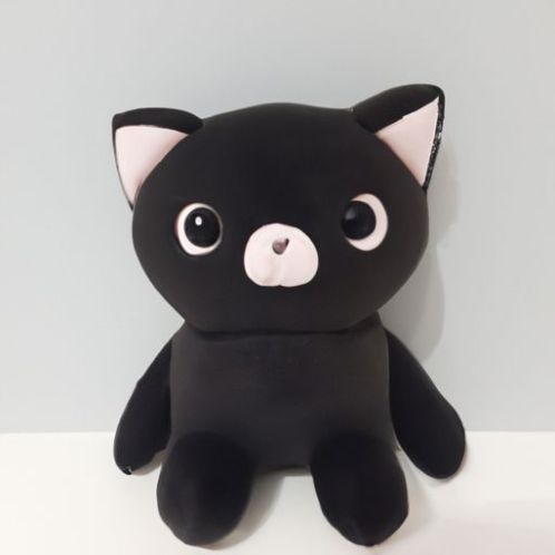 Đồ chơi trẻ em mềm mại hình thú dễ thương búp bê trẻ em quà tặng kawaii màu đen tròn mèo con đồ chơi sang trọng mềm mại và ấm áp mèo con đồ chơi 40 cm Thú nhồi bông mèo con dễ thương