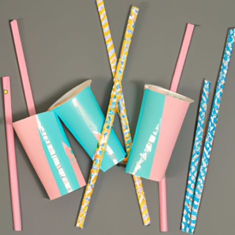 Straw For Bubble Tea wall paper Ice Cream Paper Or Plastic Spoon Straw Factory Sales Disposable Multi-color Spoon