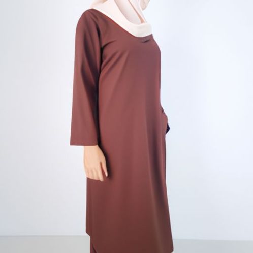 ropa islámica cómoda túnica islámica sólida vestido musulmán de color musulmán para mujeres Modest Khimar Hijab Abaya Ropa islámica de moda modesta