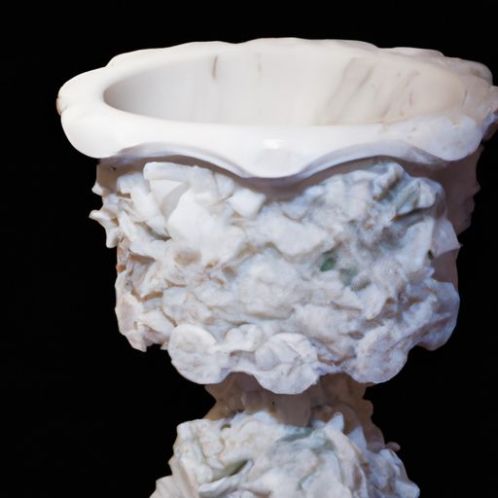 Vas Pot Bunga Marmer Ukiran Tangan Kerikil Bersinar Dalam Ruangan Mewah Dekoratif Klasik Eropa