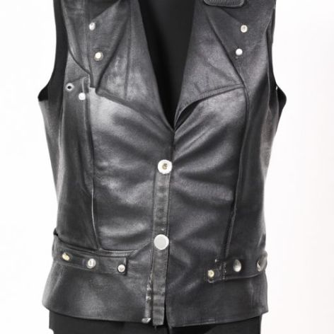 Vest Black Biker Vest puffer leather Leather Jacket Women Motorbike Leather Vests Lambskin Women Genuine Leather