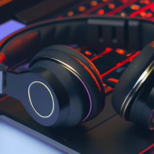 Pencahayaan earphone desktop LED berkabel kontrol suara on-ear game melalui telinga headset berkabel headphone DJ laptop notebook tablet RGB