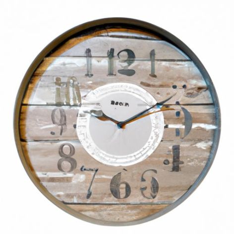 horloge La vente chaude 2021 au fini gris vieilli brossé a l'apparence d'un plancher en bois de grand-père en bois de récupération légèrement vieilli