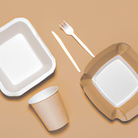 Takeaway fast food embalagem papel tampa pp placa lancheira amido de milho descartável ambientalmente amigável biodegradável talheres