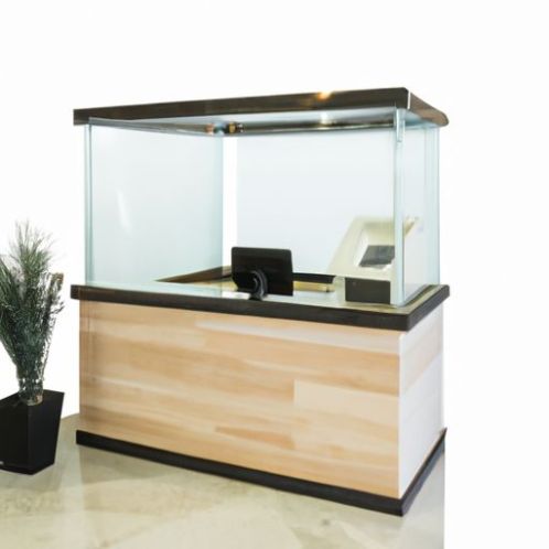 Kiosque de bureau de service bois marbre comptoir d'affichage étanche affichage optique en verre kiosque de vitrine kiosque de comptoir de lunettes moderne