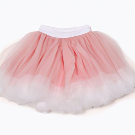 芭蕾舞短裙带头带婴儿透气纯色灰粉色批发套红色上衣白色棉质OEM蓬松芭蕾舞短裙雪纺女婴