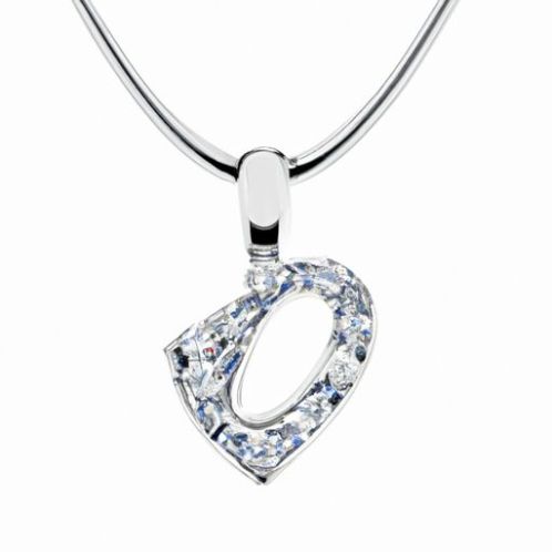 Plated Plain Romantic Love moissanite diamond letter Heart Pendants 25 Sterling Silver Fine Jewelry Pendant Charms Customized Pendant Jewelry Rhodium