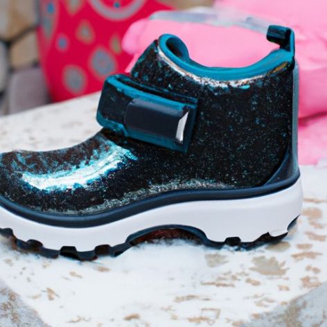 Bota de neve de algodão brilhante com lantejoulas brilhantes à prova d'água para crianças botas de neve infantis botas quentes antiderrapantes 2022 inverno novos sapatos infantis