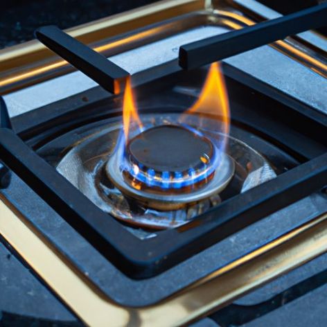 Quemador de chimenea de hierro fundido exterior con placa de gas incorporada para cocinar a gas