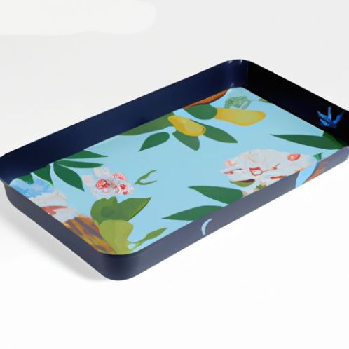 Flower Printed Custom New Eco-Friendly Non tray supplier from india Slip Melamine Rectangle Food Serving Tray Hot Selling Chinese