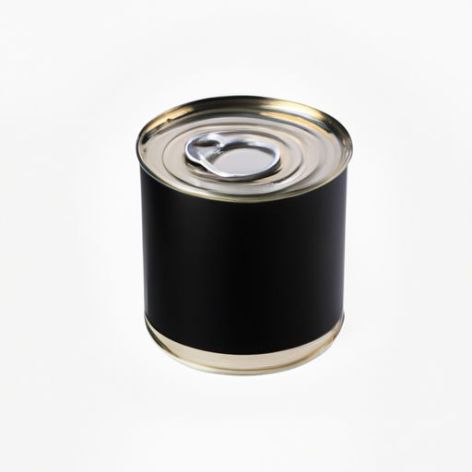 Contenitori in metallo con contenitore personalizzato Logo nero Barattolo di latta per alimenti Scatola di imballaggio in latta in alluminio