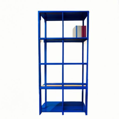 - 3-Tier Floor Standing Display room bookstore rack Cabinet Rack With Legs, 5 Cubes Bookshelf Bright Blue Wooden Open Shelf Bookcase