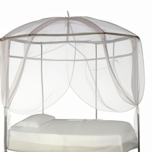 캐노피 그물 공주 모기장 우아한 캐노피 사각형 흰색 원형 돔 침대