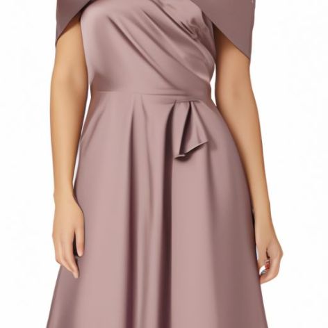 गर्दन पोशाक सुरुचिपूर्ण कॉकटेल एक कंधे कॉकटेल पोशाक लोचदार स्कर्ट महिलाओं की साटन पोशाक लंबी आस्तीन गोल