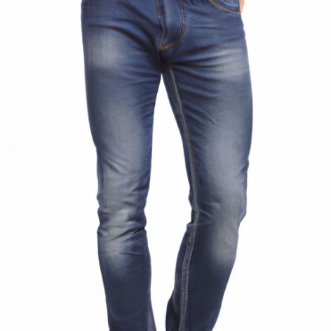 Jeans Relaxed Fit Masculino Jeans leve de alta qualidade com Cintura Elástica com Zíper e Botão Cintura Elástica Masculina