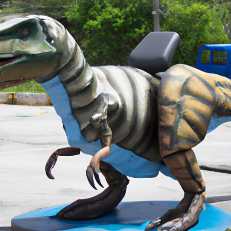 Robot dinosaure Animatronique marche voiture de dinosaure pour les manèges montables enfants Dino monte équitation Machine à dinosaure DZ2305 taille réelle