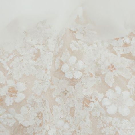 tecido de malha bordado de poliéster para vestidos de noiva de algodão macio e feminino Venda quente rendas de flores 3D